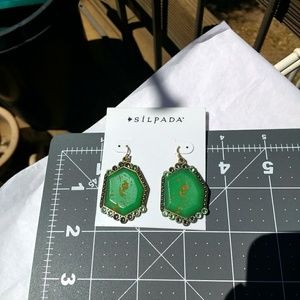 KR collection Silpada faux stone green w crystals